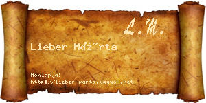 Lieber Márta névjegykártya