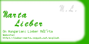 marta lieber business card